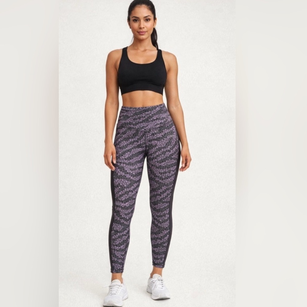 Aerie high Rise 7/8  Purple Patterned Leggings